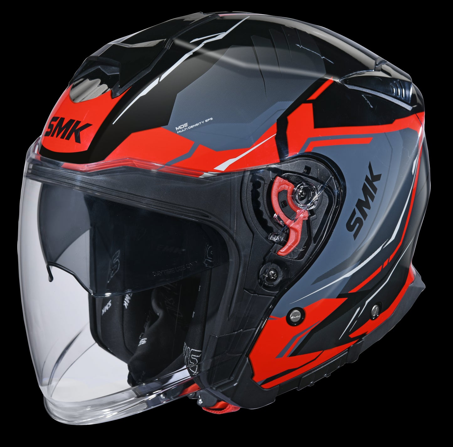 GTJ Escape Open Face Helmet (Black/Red/Grey)