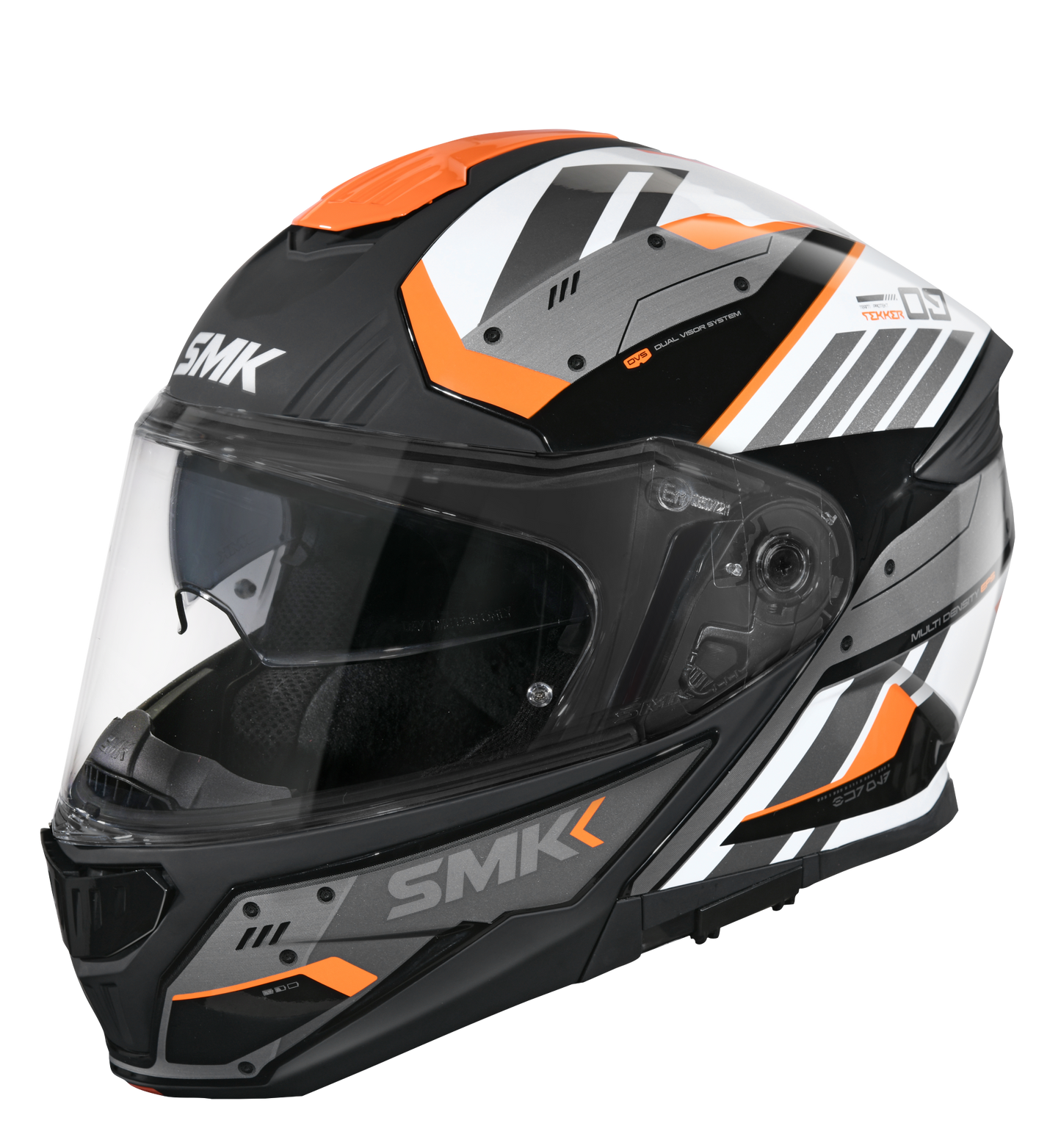 Gullwing Tekker Modular Helmet (Black/White/Orange)