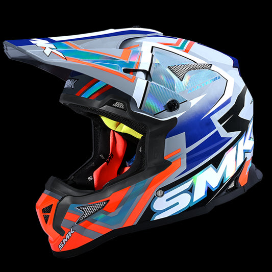 Allterra X-Aces Chrome Helmet (Gloss Blue/Orange/White)