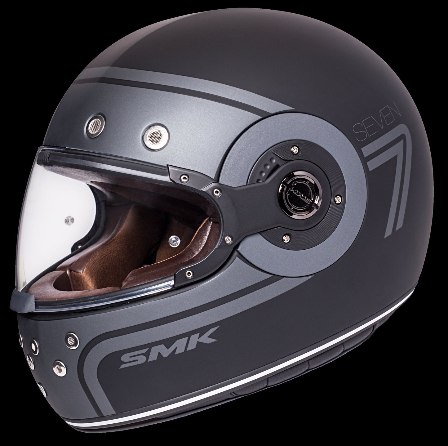 Retro Seven Helmet (Matte Black/Grey)