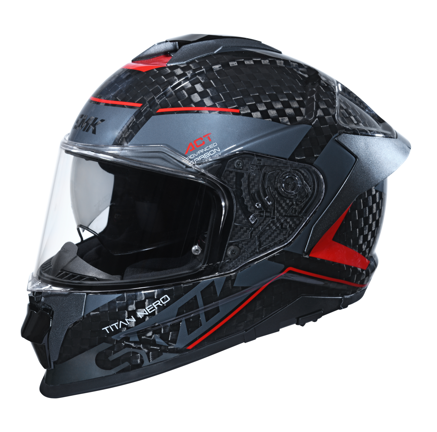 Titan Carbon Nero Helmet (Gloss Black/Red)