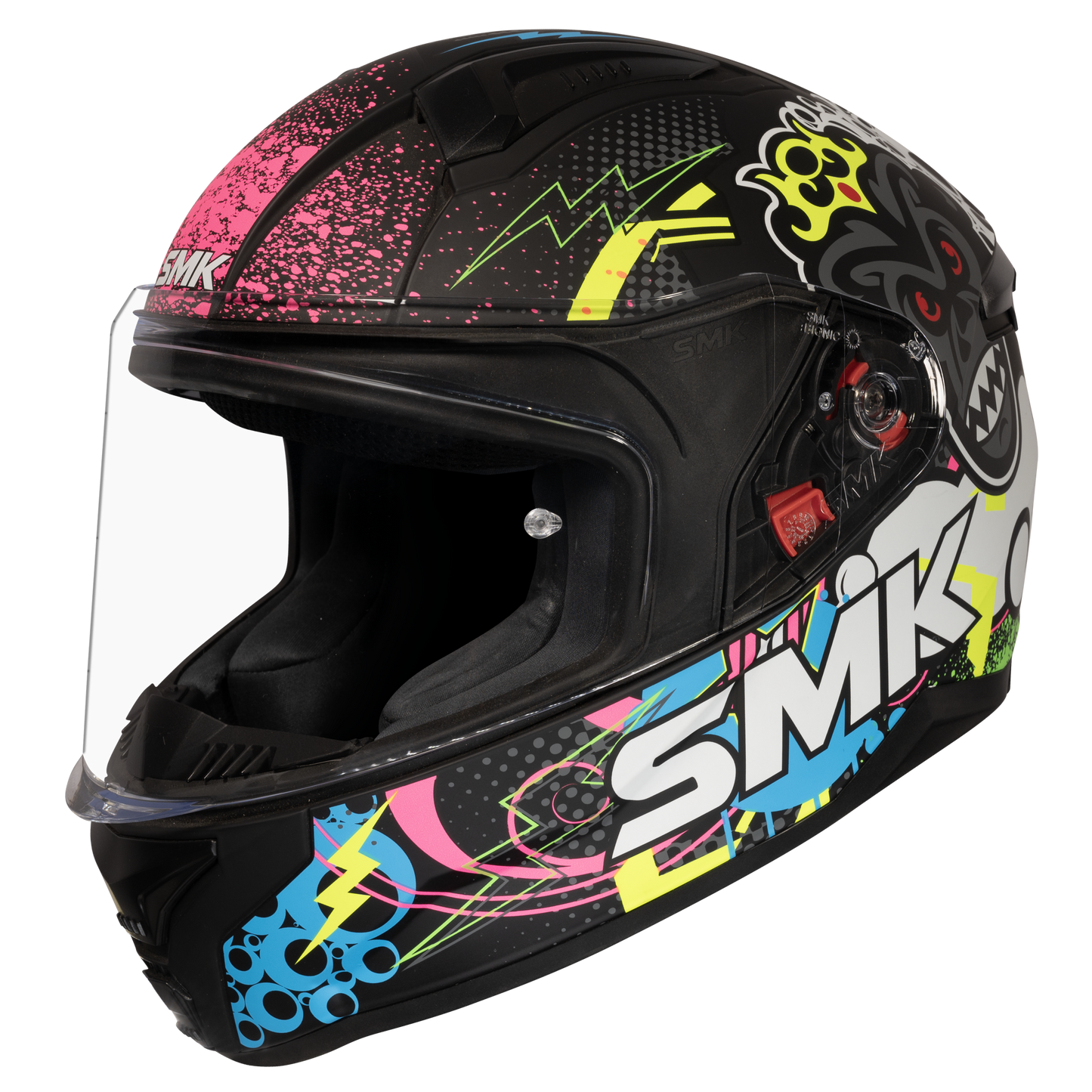 Bionic Chimpz Youth Helmet (Matte Black/Blue/Pink)