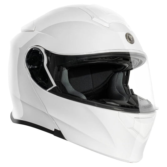 TORC T28B Full Face Modular Bluetooth Helmet (Gloss White)