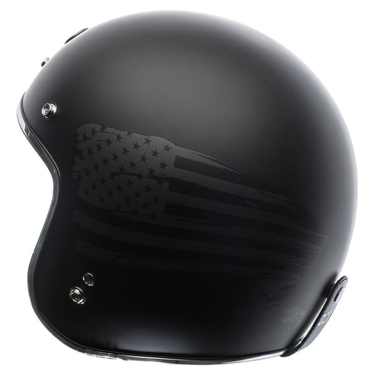 TORC Del Mar 3/4 Open Face Helmet (Flag - Flat Black)