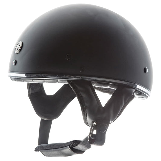 TORC Folsom Fiber Glass Half Shell Helmet (Chrome - Flat Black)