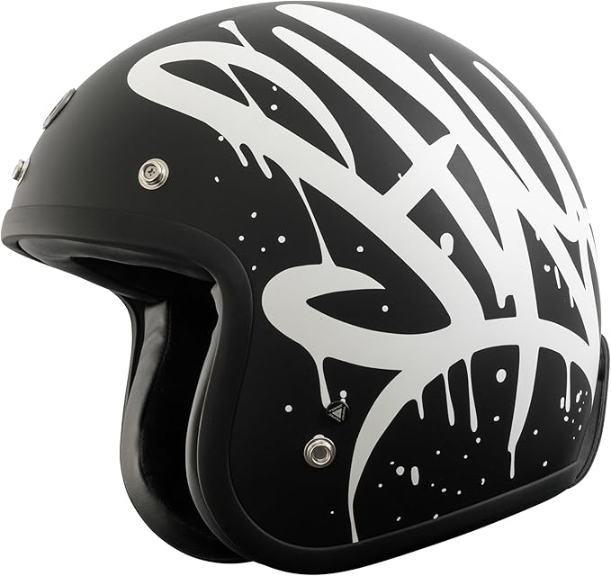TORC Del Mar 3/4 Open Face Helmet (Wild One Black)