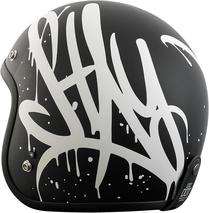 TORC Del Mar 3/4 Open Face Helmet (Wild One Black)