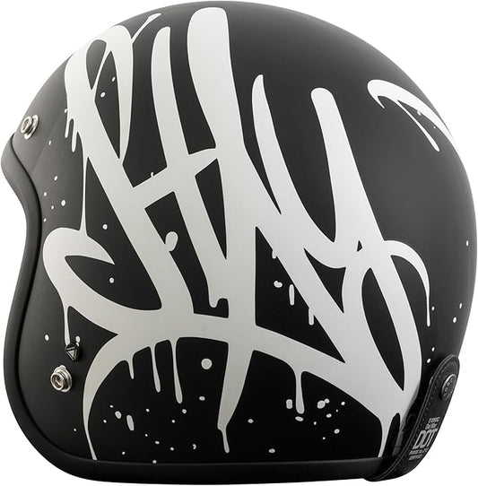 TORC Del Mar 3/4 Open Face Helmet (Wild One Black)