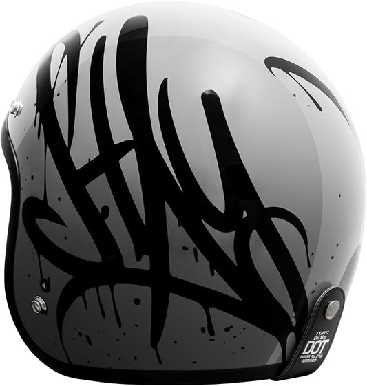 TORC Del Mar 3/4 Open Face Helmet (Wild One Grey)