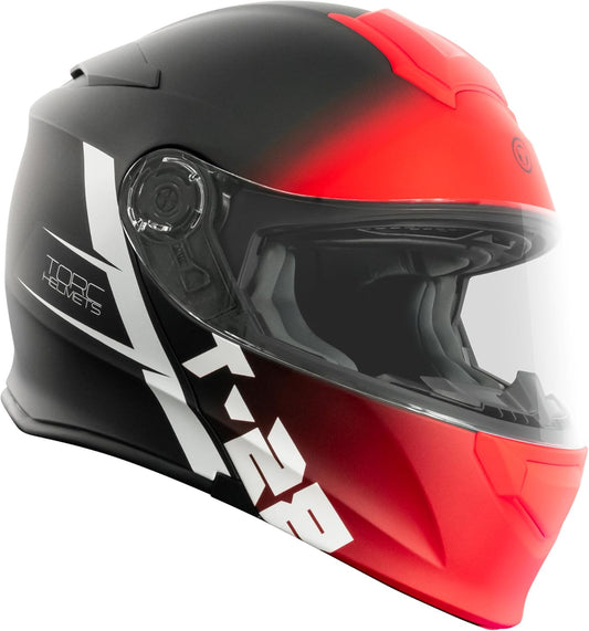 TORC T28 Full Face Modular Helmet (Essence Red Black)
