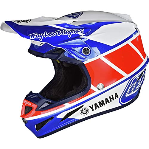 Troy Lee Designs SE4 Composite Adult MX Helmet w/MIPS (Yamaha RS1 White) - Small