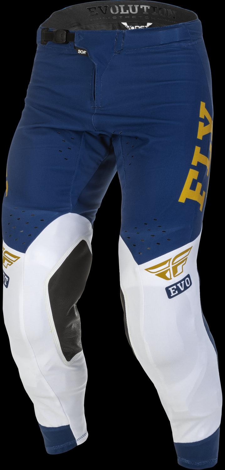 FLY Racing Adult Evolution DST Pants (Navy/White/Gold) Size 28