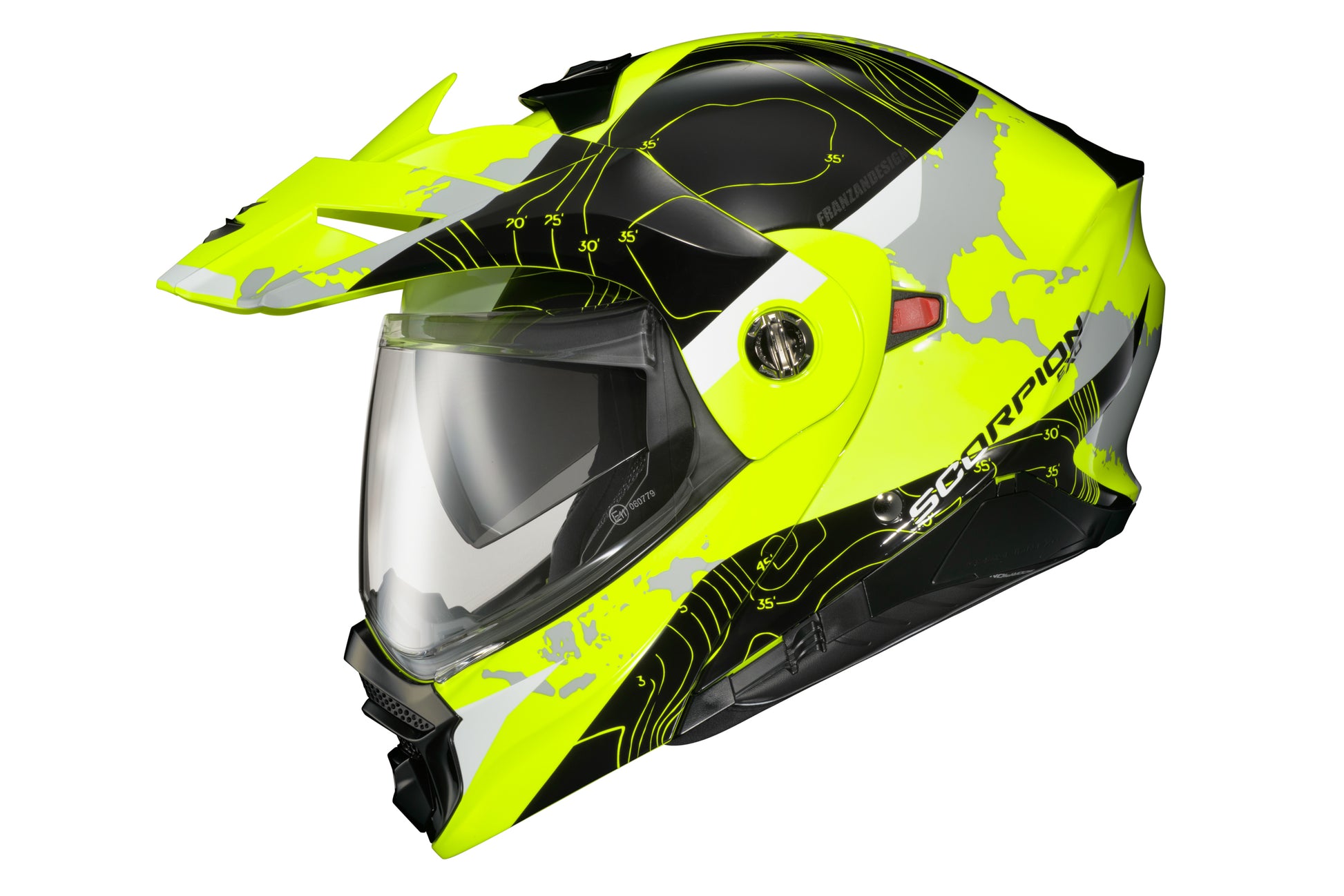 Exo At960 Modular Helmet Topographic Hi Vis/Black Xl