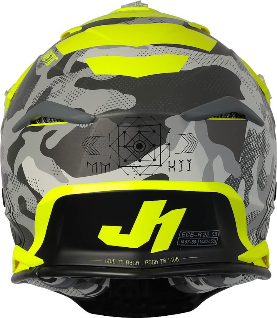 JUST1 J39 MX Helmet (Matte Yellow Camo Grey) - XS