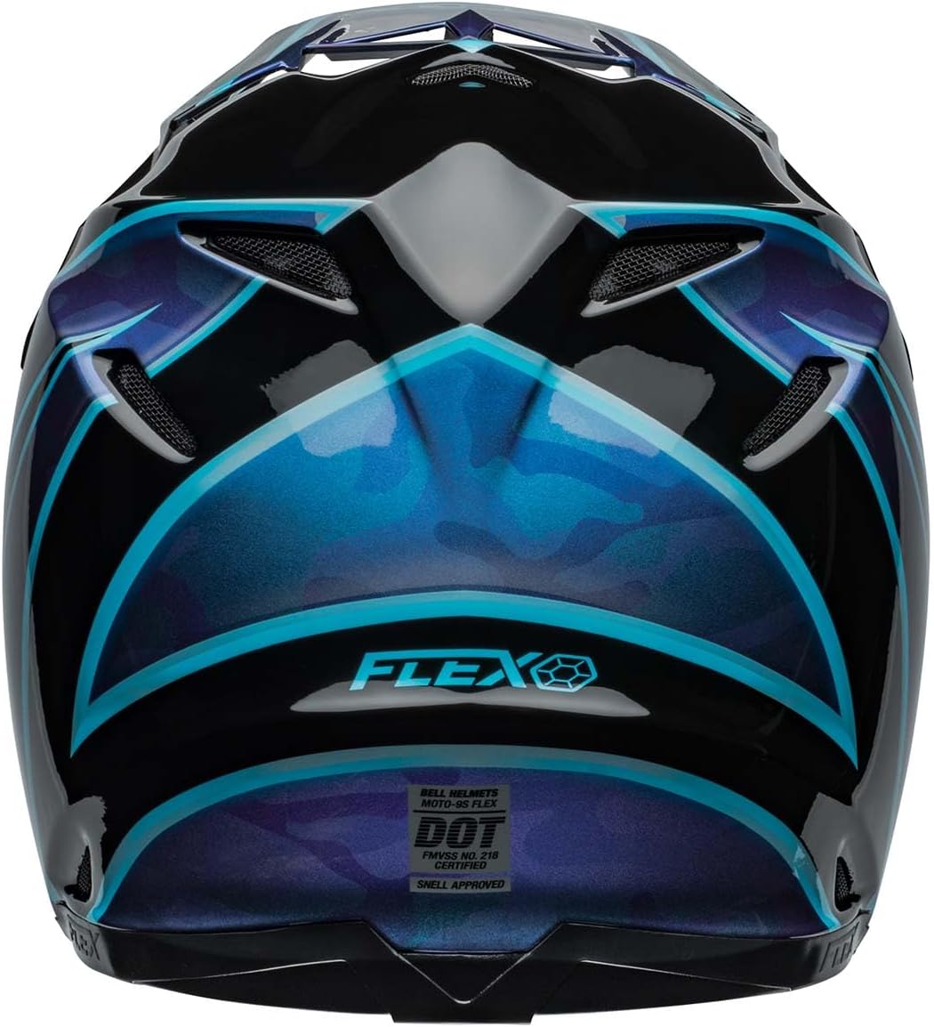 Bell Moto-9S Flex Helmets (Sprite Gloss Black/Blue) - Small