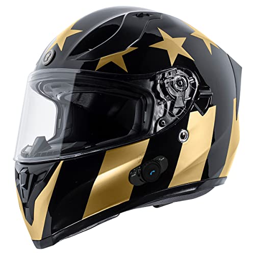 TORC T15B Bluetooth Integrated Motorcycle Helmet (Golden Time) - XS