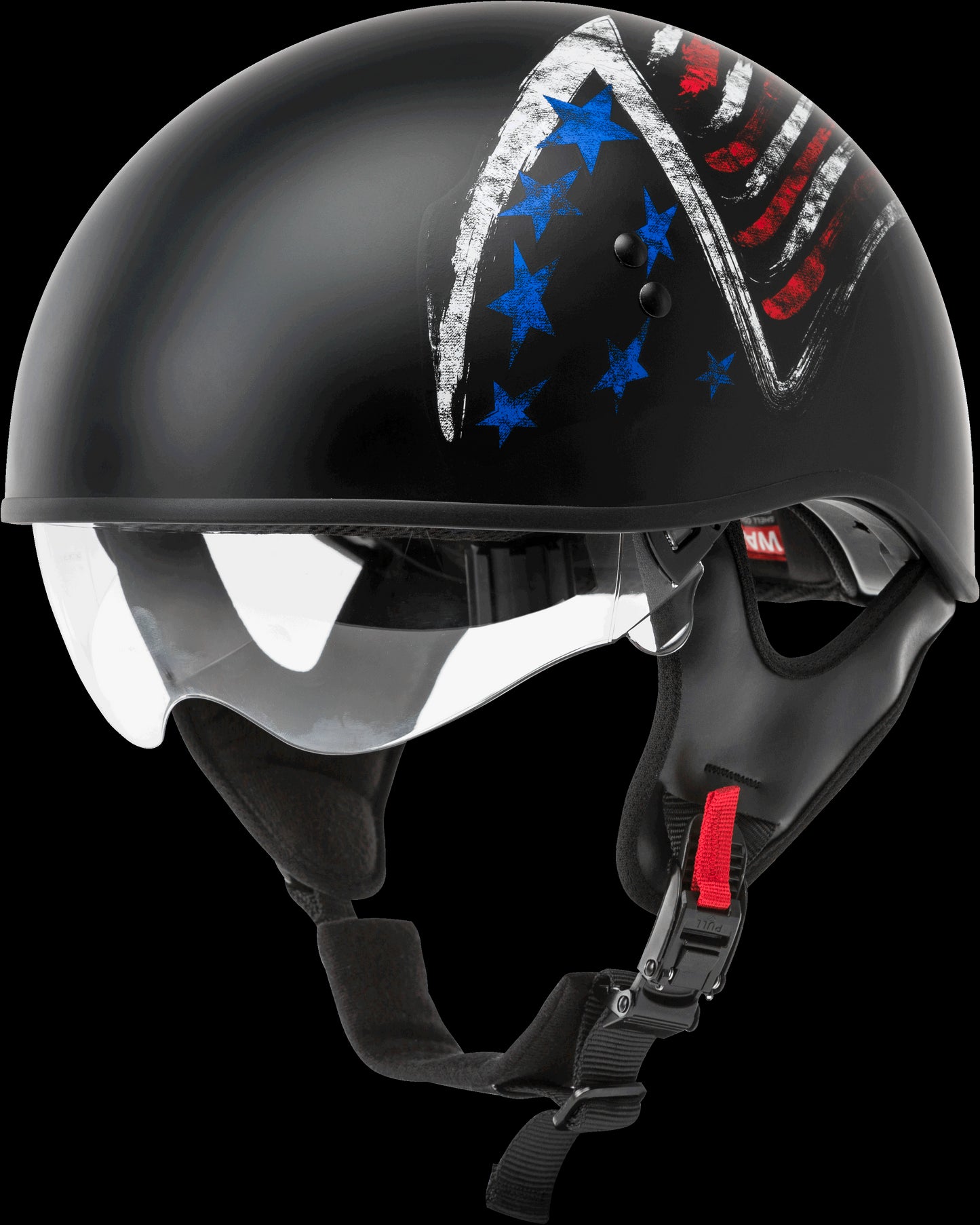 GMAX HH-65 Bravery Half Helmet (Matte Black/Red/White/Blue)