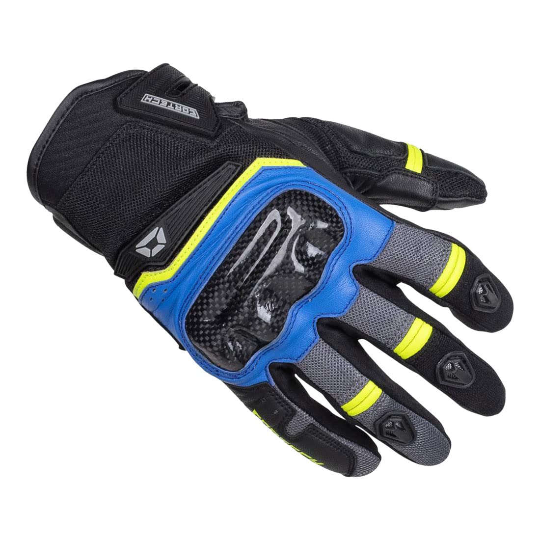 Cortech Sonic-Flo Motorcycle Gloves (Blue/Hi-Viz) - XXL