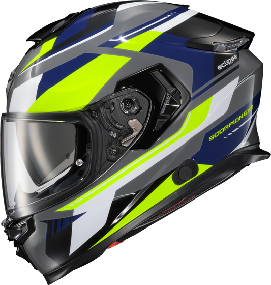 Scorpion EXO Eclipse Full Face Helmet ECL-1127 in Lunar Grey/Hi Vis/Blue - 2X