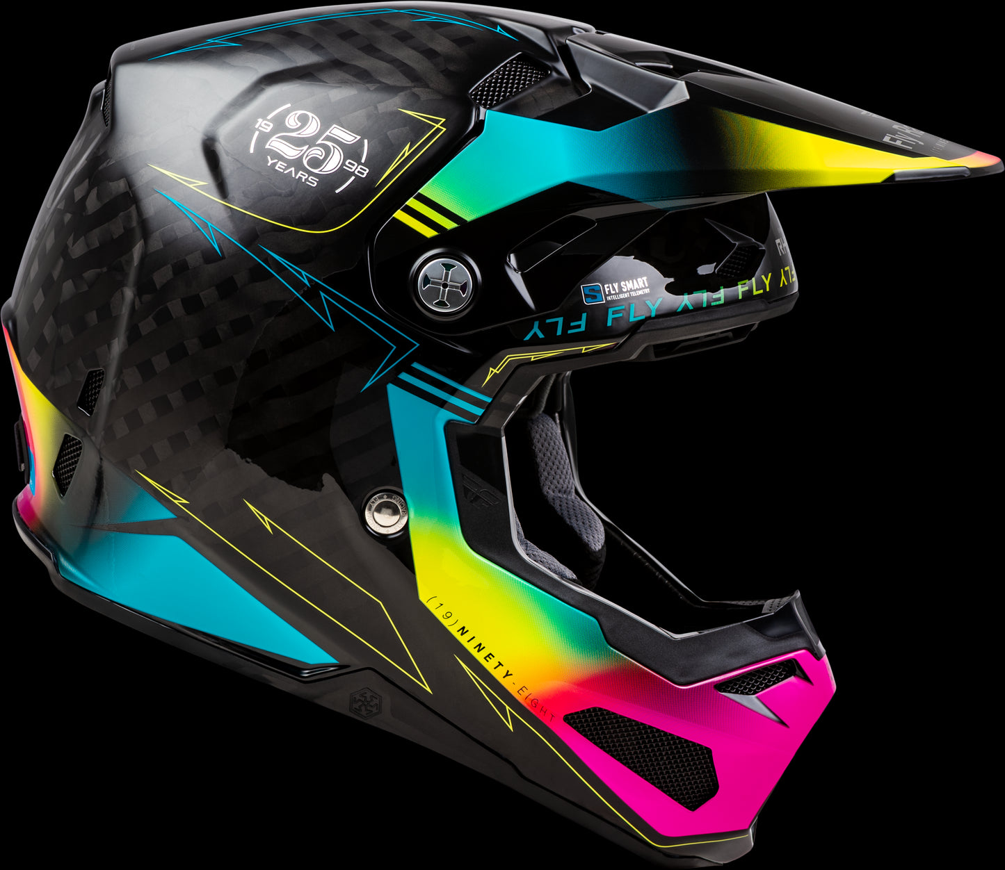 Fly Racing Formula S Legacy Carbon Helmet (Black/Electric Blue/Fuschia)