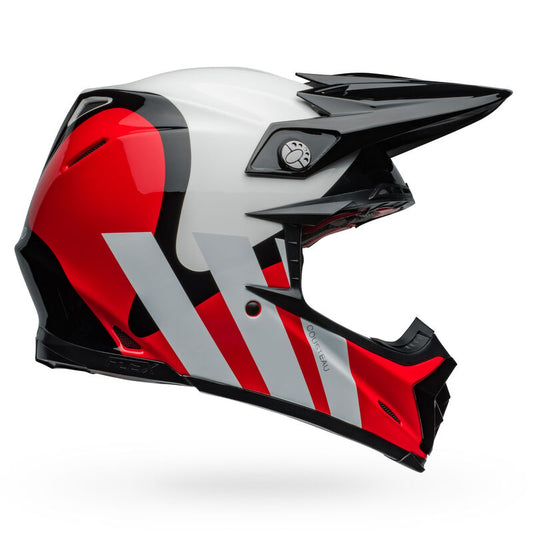 Bell Moto-9S Flex Helmets (Hello Cousteau Stripes Gloss White/Red)