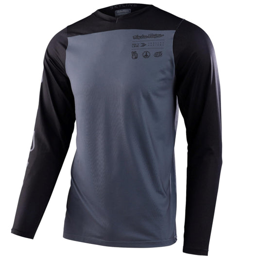 Troy Lee Designs Skyline Mono Long Sleeve Jersey (Charcoal) - Small