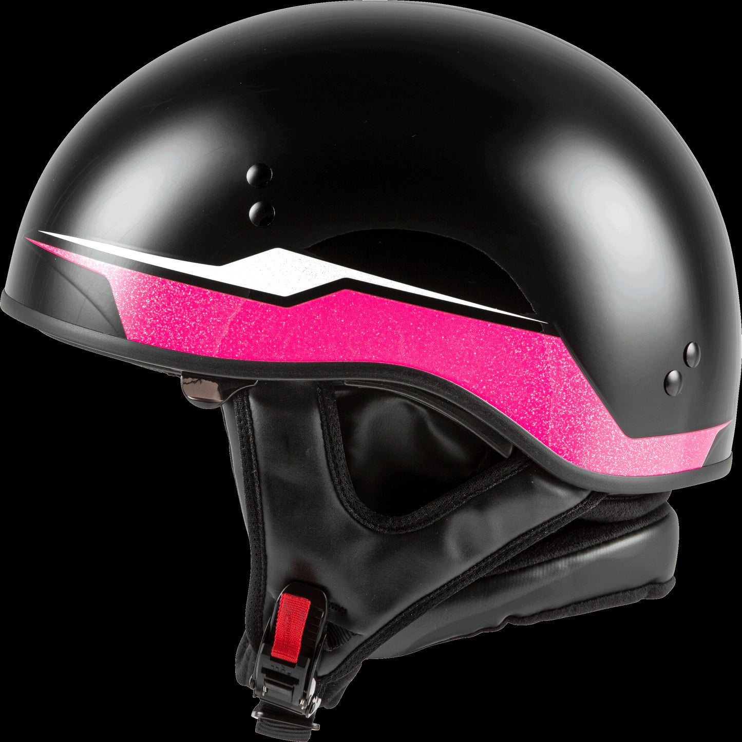 GMAX HH-65 Source Naked Half Helmet (Black/Pink) - XL