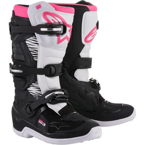 Alpinestars Tech 3 Stella Boots (Black/White/Pink) Womens size 6