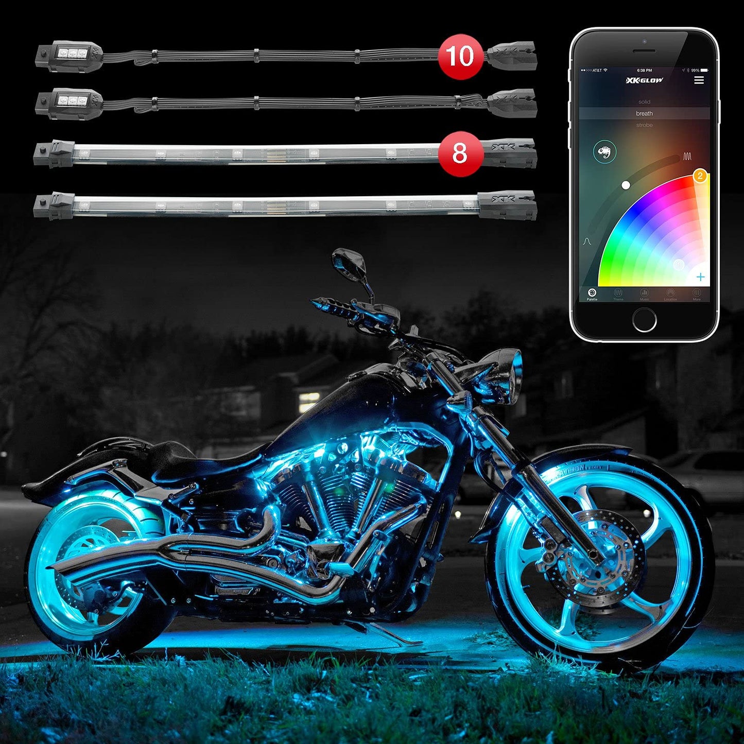 XKGlow XK-GLOW KS-MOTO-ADVANCE Motorcycle Advanced LED Accent Light Kit