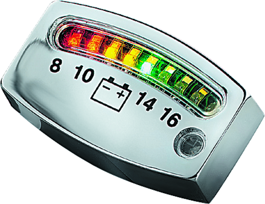 Kuryakyn LED Battery Gauge Universal Chrome