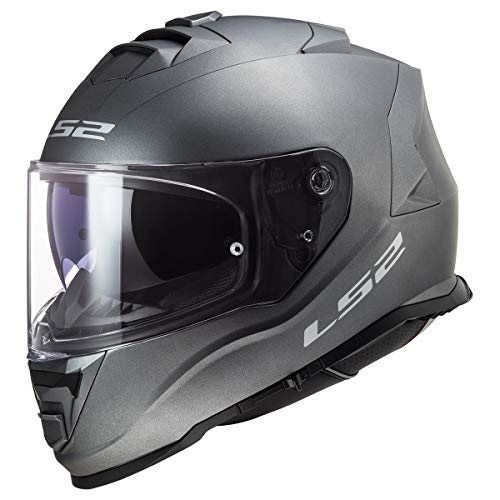 LS2 Helmets Assault Full Face Motorcycle Helmet W/SunShield (Matte Titanium - X-Small)