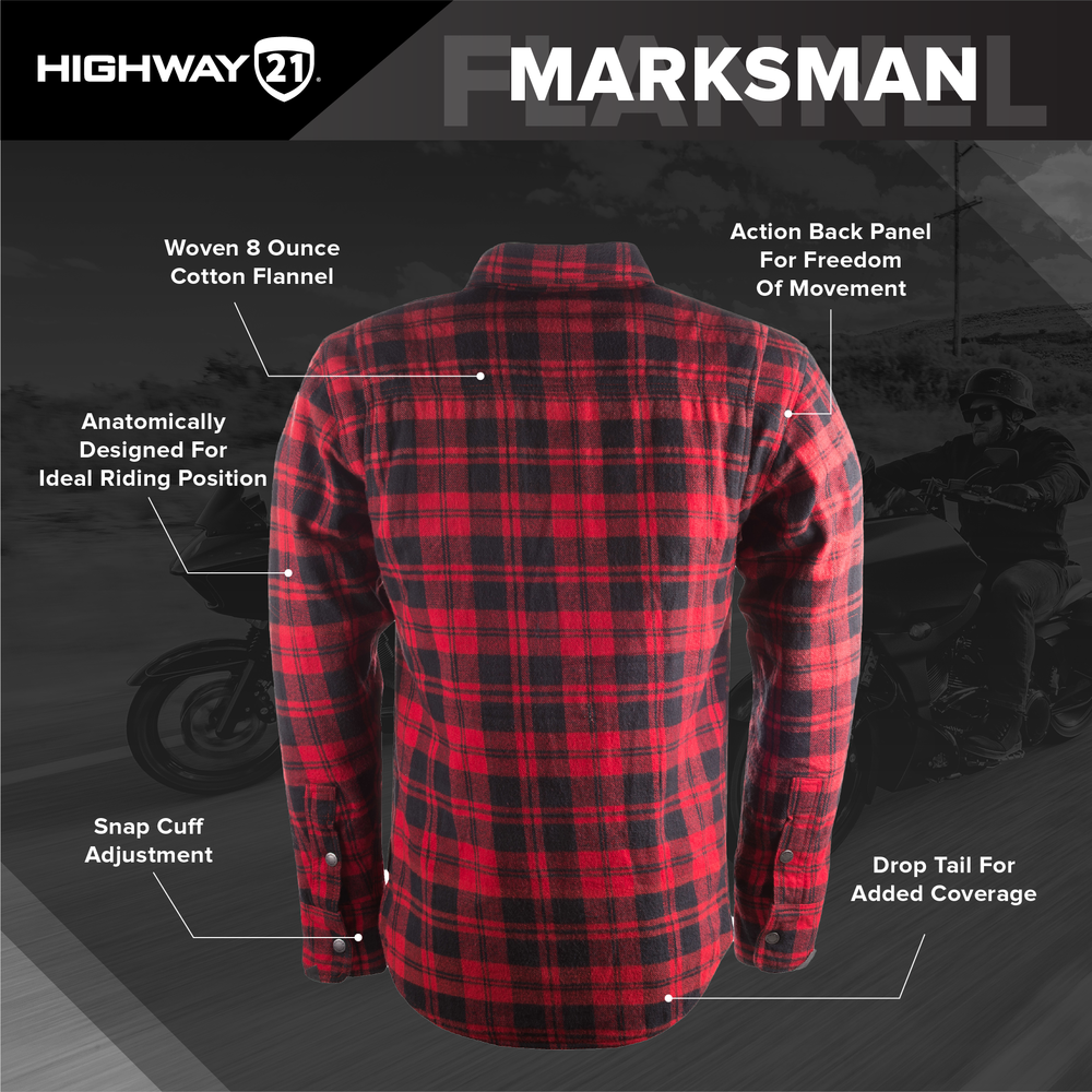 Highway 21 Marksman Motorcycle Flannel Shirt (Brown/Tan)