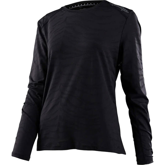 Troy Lee Designs Womens Long Sleeve Lilium Jersey (Tiger Jacquard Black)