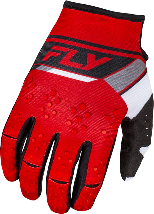 Fly Racing 2024 Adult Kinetic Prix Gloves (Red/Grey/White) - XL