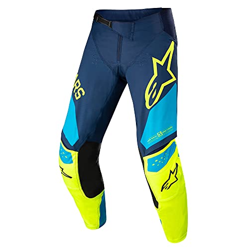 Alpinestars Techstar Factory Motocross Pants (Dark Blue/Yellow Fluo/Blue Neon)