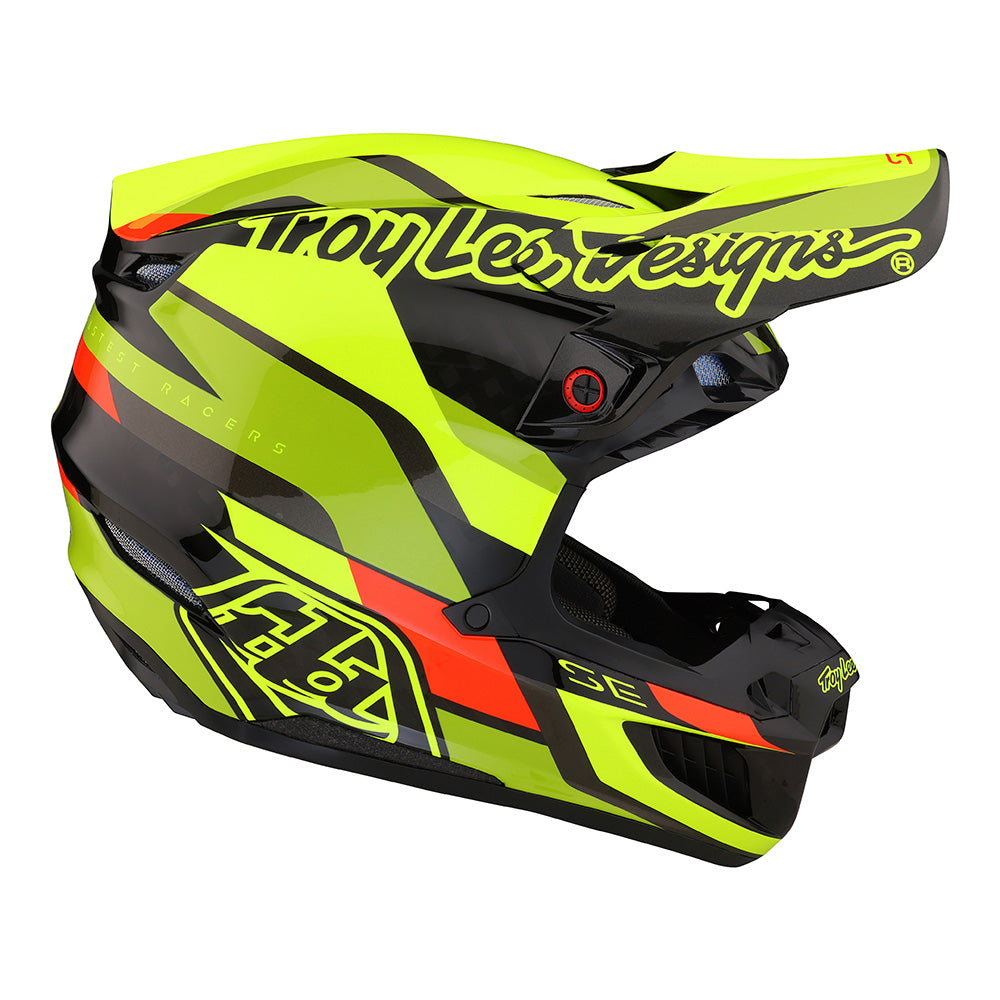 Troy Lee Designs Adult SE5 Carbon MX Helmet W/MIPS (Omega Black / Flo Yellow, Small)