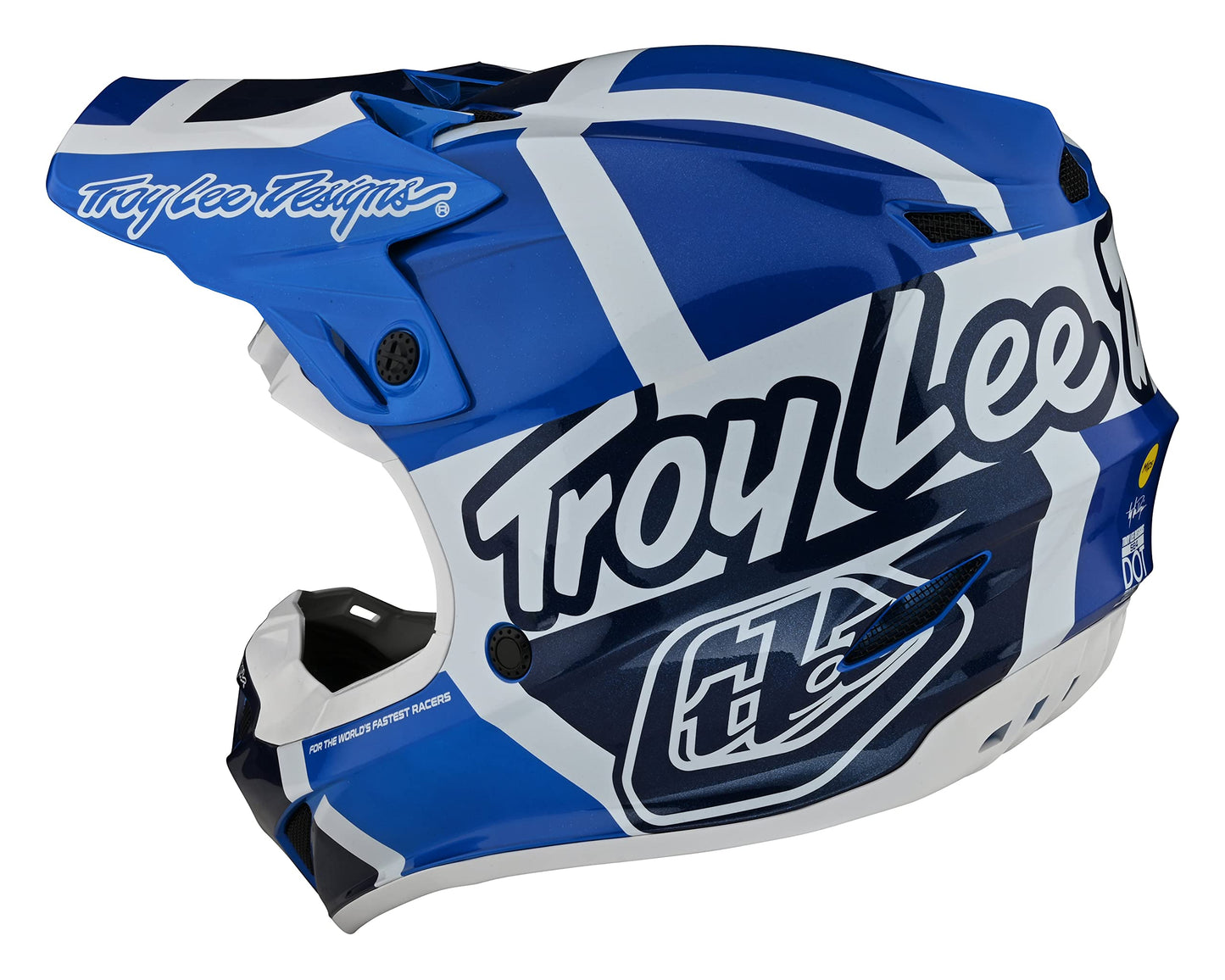 Troy Lee Designs SE4 Polyacrylite Midnight Motocross Helmet W/MIPS - Full Face Offroad Motorcycle Dirt Bike ATV Powersports Dual Sport Racing Helmet - Mens Womens Unisex (Blue, 2XL)