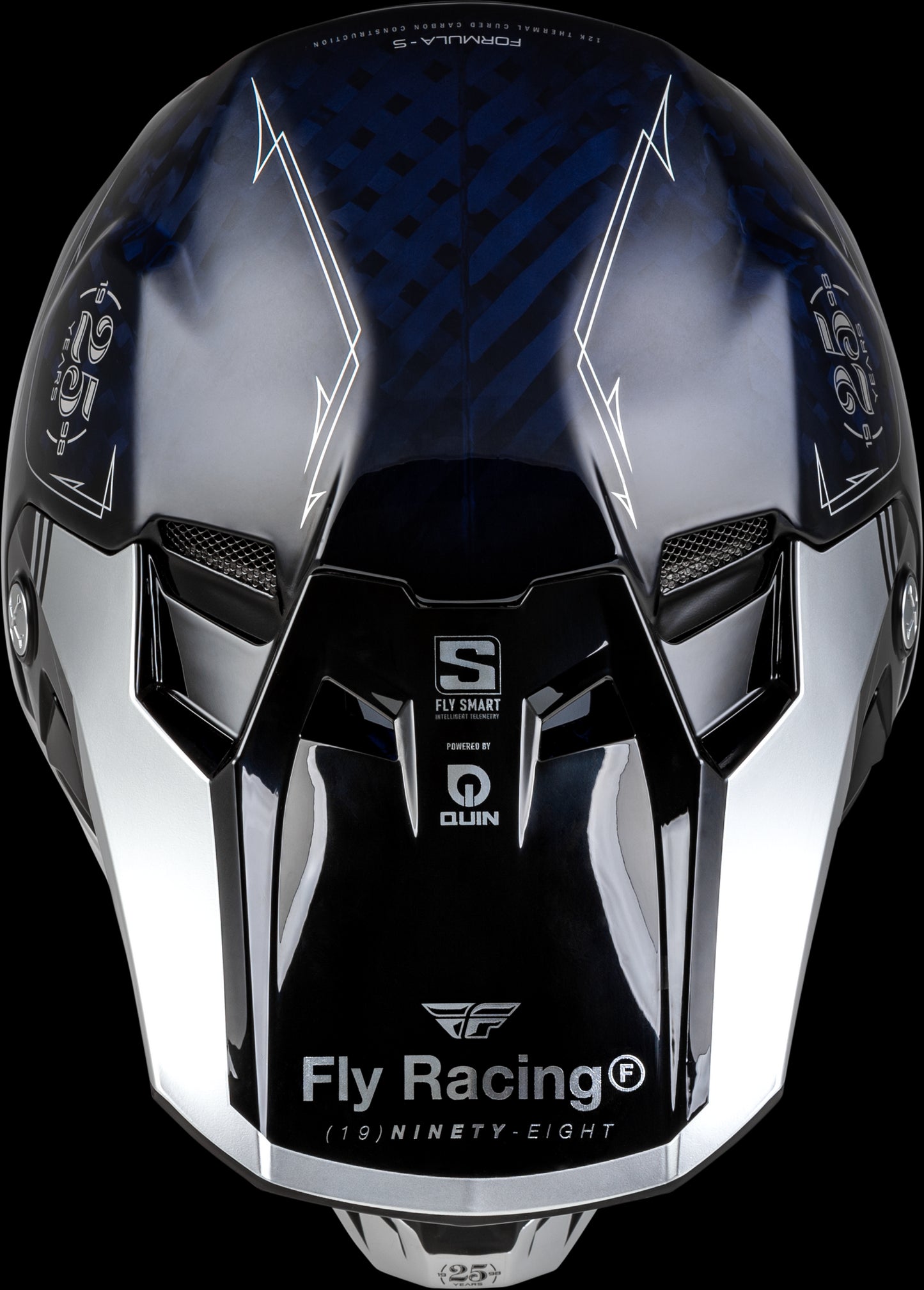 Fly Racing Formula S Legacy Carbon Helmet (Blue Carbon/Silver)