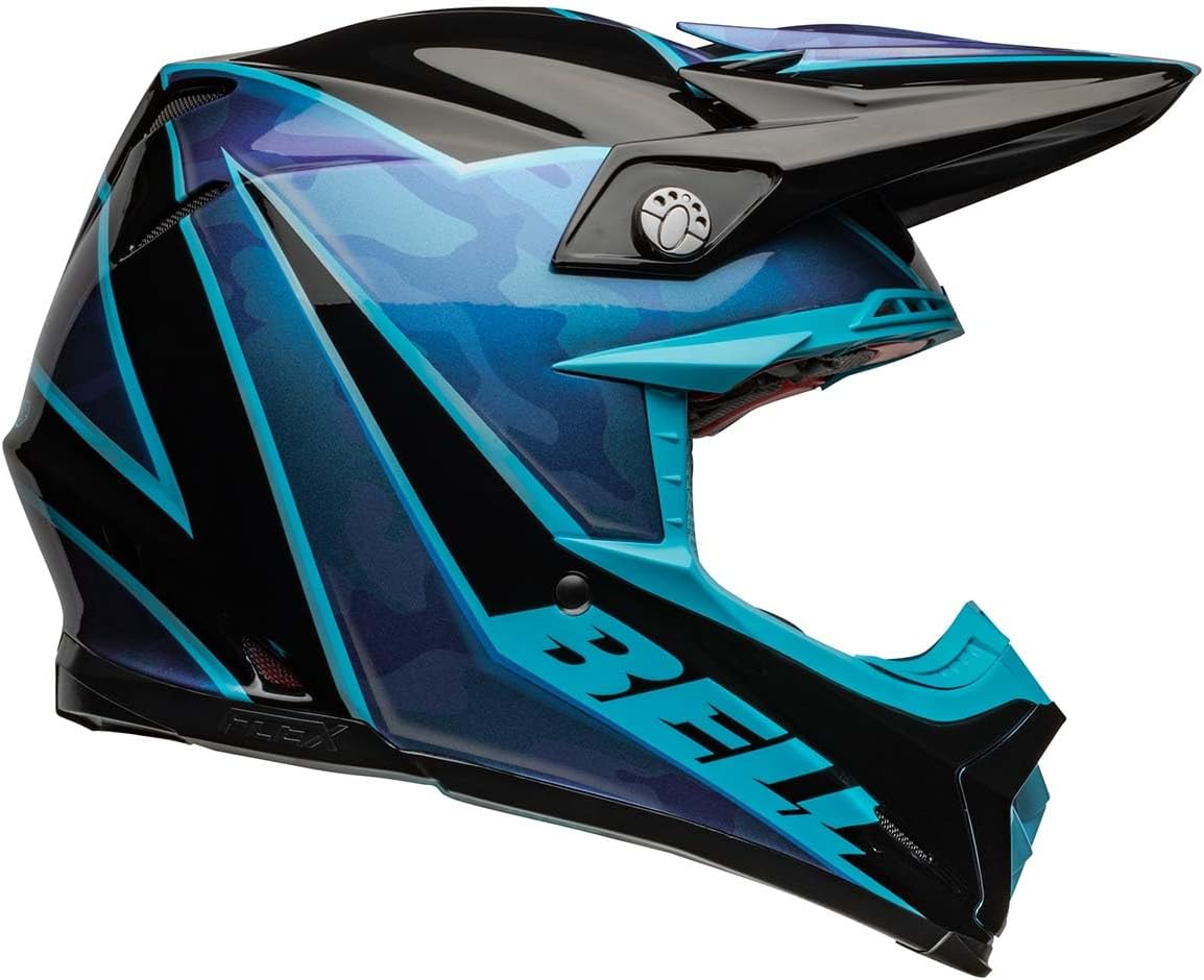 Bell Moto-9S Flex Helmets (Sprite Gloss Black/Blue) - Small