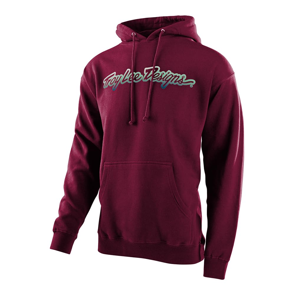 Troy Lee Designs Motocross/Bike Racing Pullover Hoodie for Men, Signature Maroon, Small