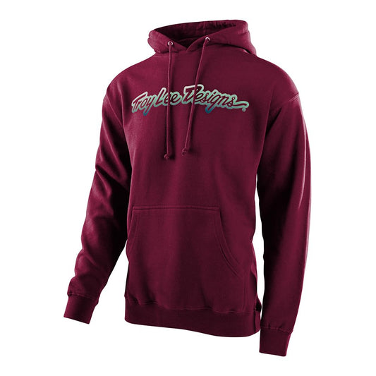 Troy Lee Designs Motocross/Bike Racing Pullover Hoodie for Men, Signature Maroon, Small