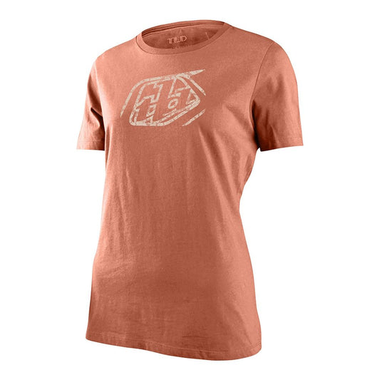 Troy Lee Designs WMNS Short Sleeve Tee, Cropped Badge Terracotta, X-Large