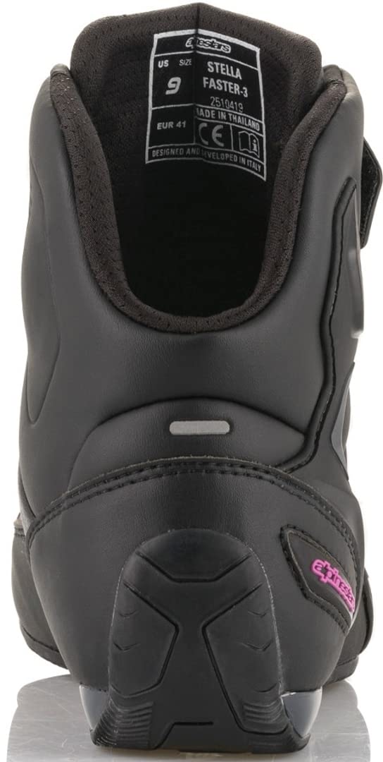 Alpinestars Women's Stella Faster 3 Motorcycle Shoes (Black/Fuchsia) - Size US 11