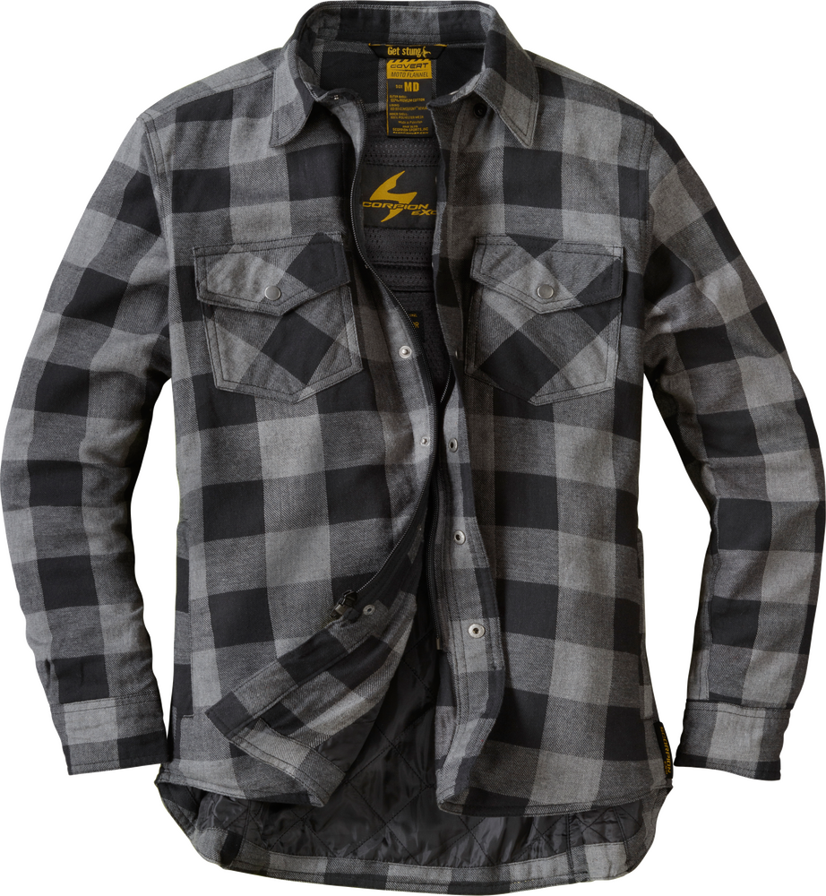 ScorpionEXO Covert Women's Motorcycle Flannel (Black/Grey) - XL