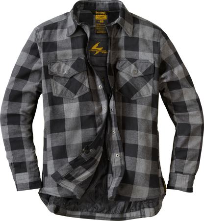 ScorpionEXO Covert Women's Motorcycle Flannel (Black/Grey) - XL