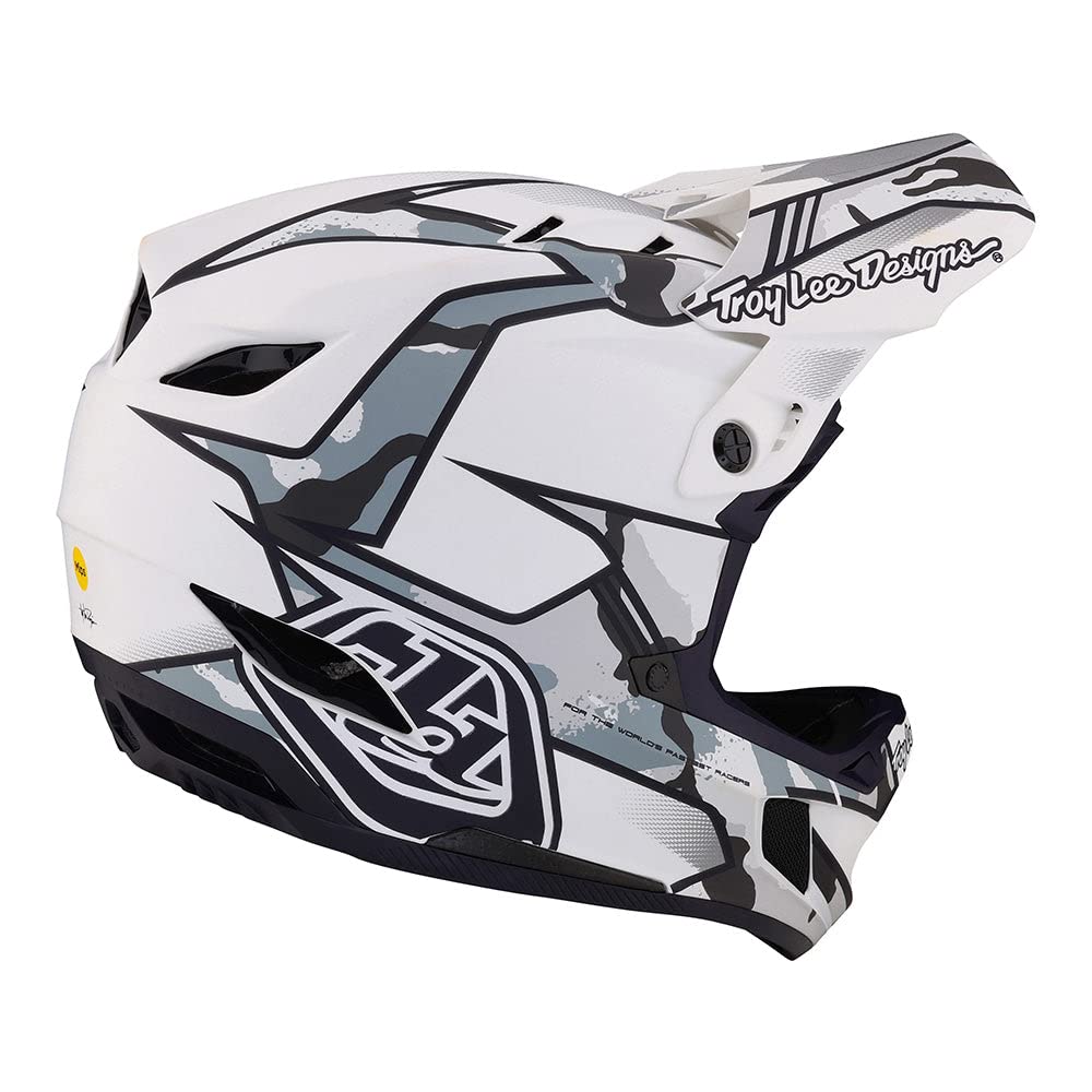 Troy Lee Designs D4 Composite Matrix Camo Full Face Mountain Bike Helmet (White)