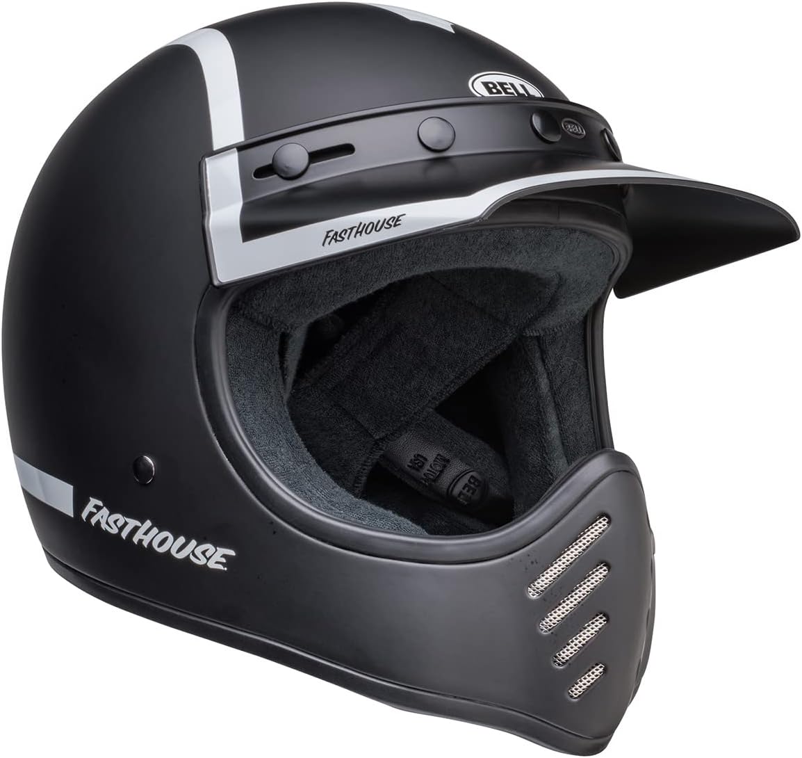 BELL Moto-3 Helmet (FastHouse Old Road Matte/Gloss Black/White) - Small