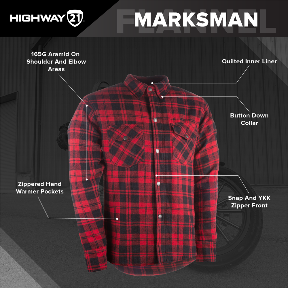 Highway 21 Marksman Motorcycle Flannel Shirt (Brown/Tan)