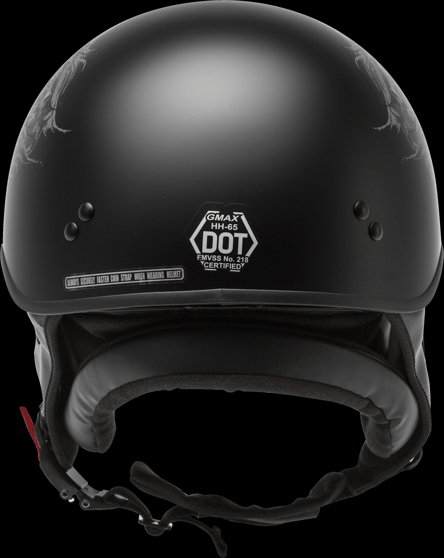 GMAX HH-65 Naked Half Helmet (Black/Silver)