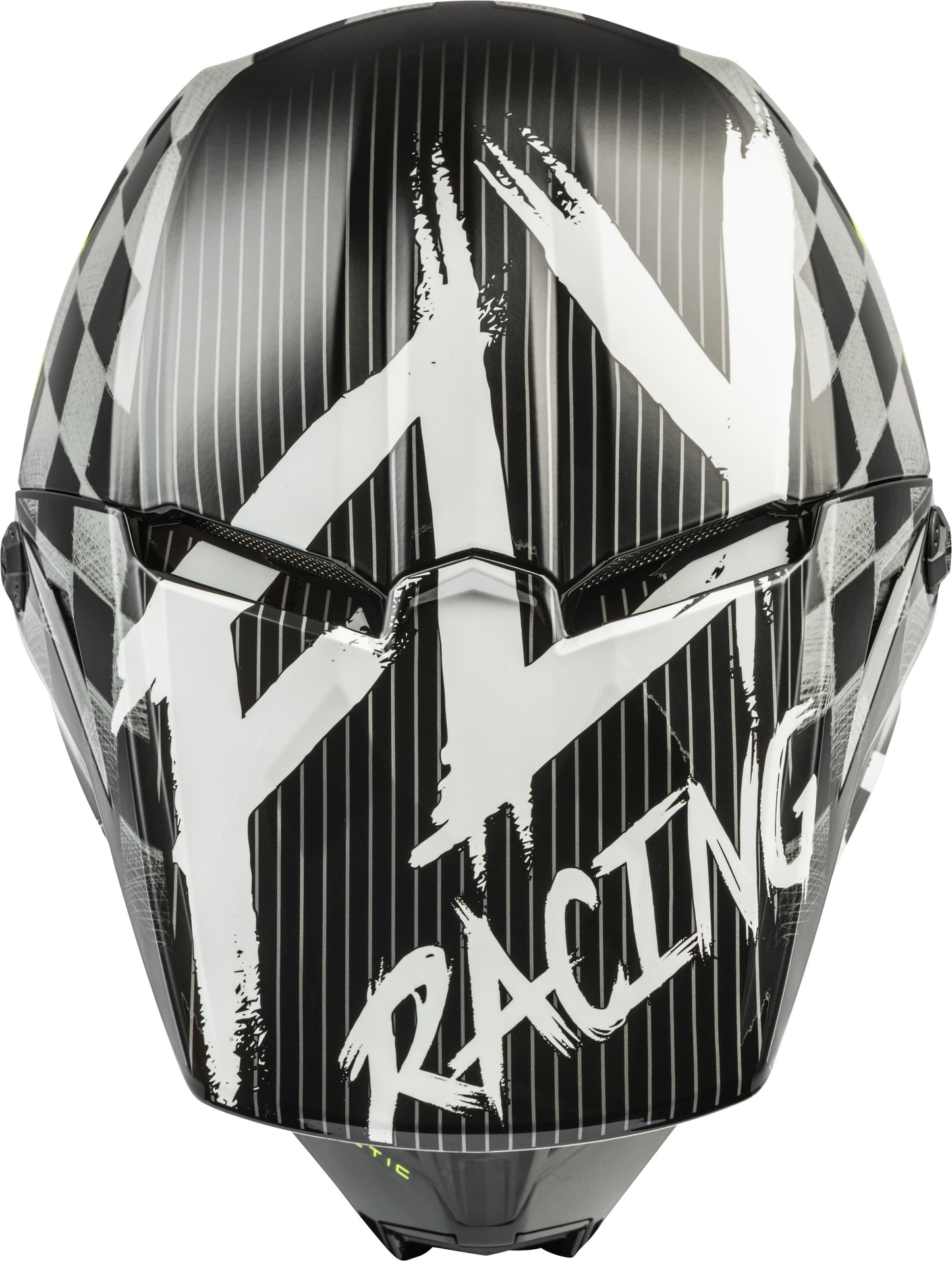 Fly Racing Youth Kinetic Sketch Helmet (Black / White / Hi-Vis) - Youth Medium